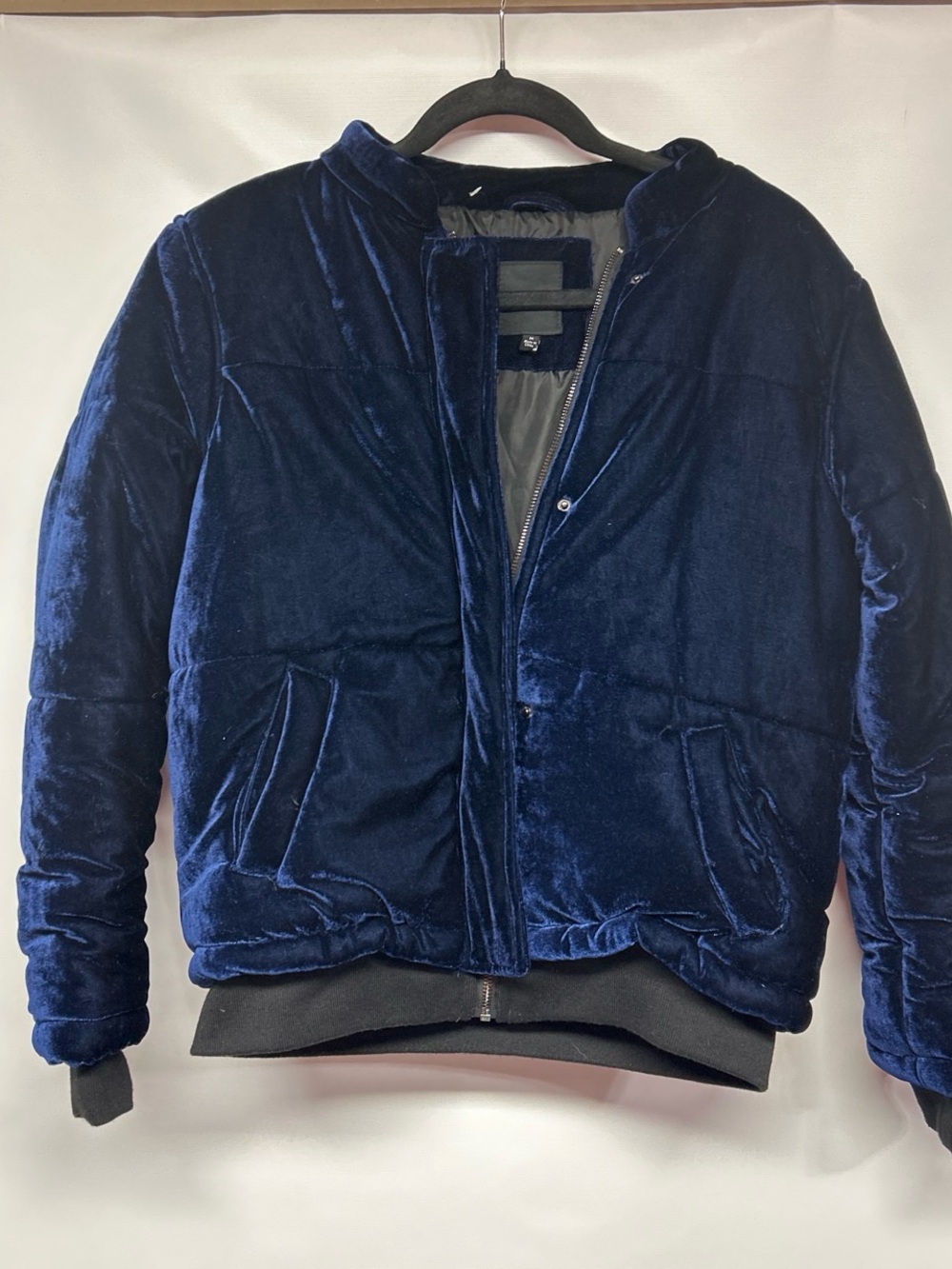 Me Jane Navy Velvet Bomber Jacket